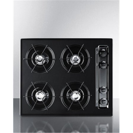 SUMMIT 24 in. Wide 4 Burner Gas CooktopBlack with Gas Spark Ignition TNL033
